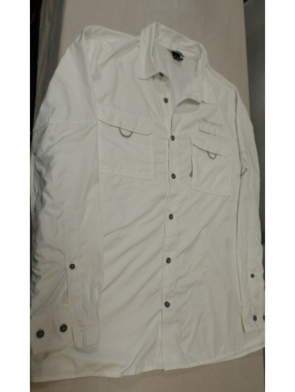 EUC FIELD & STREAM SMART COOL LONG SLEEVE BUTTON FISHING WHITE SHIRT LARGE